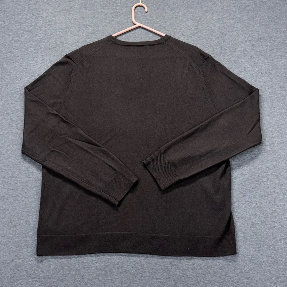 Banana Republic Sweater Mens‎ XL V-Neck Extra Fine Italian Merino Brown Classic